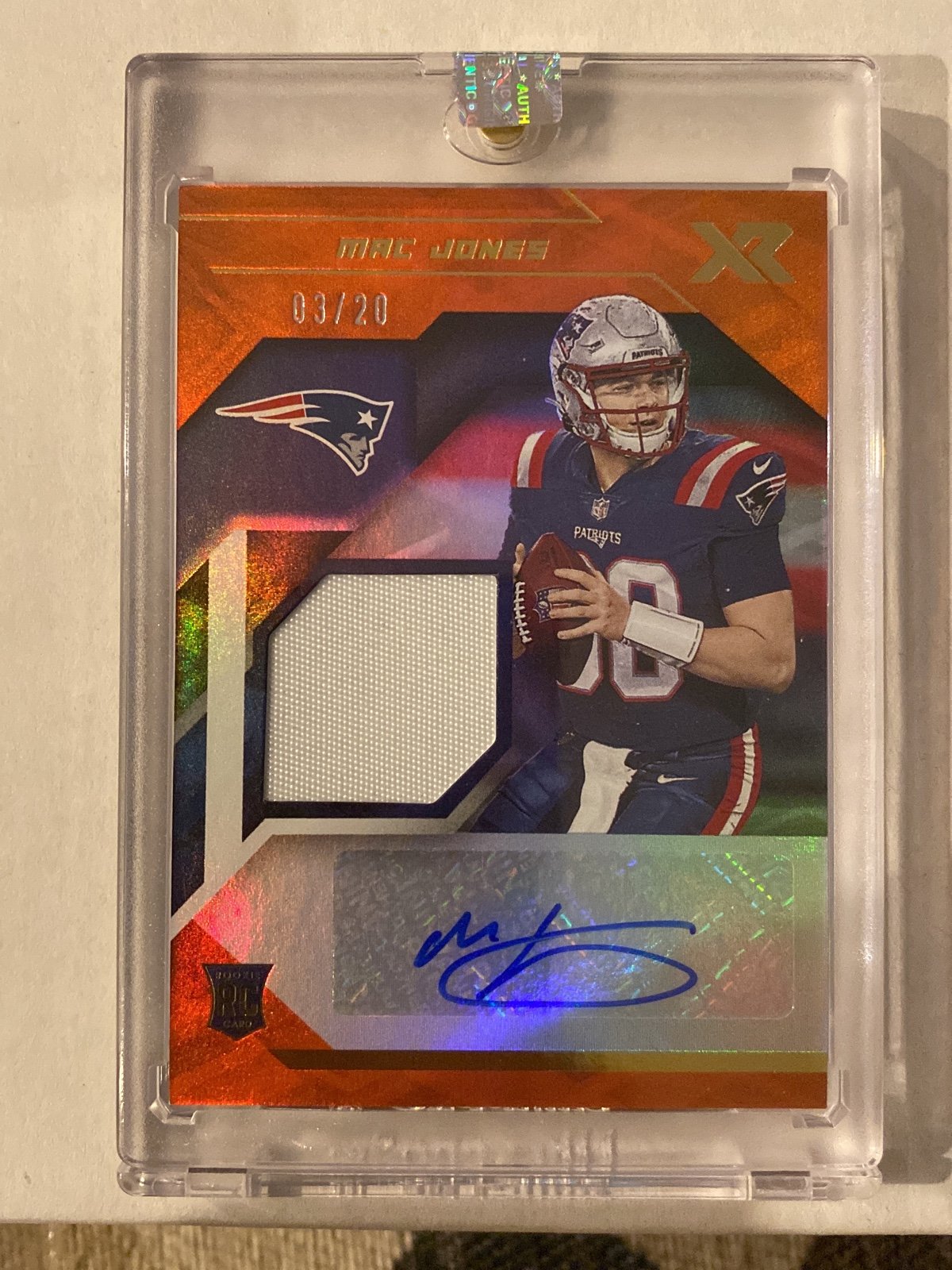 2021 Panini XR Orange Mac Jones Auto RC RPA RSA-MJO 03/20