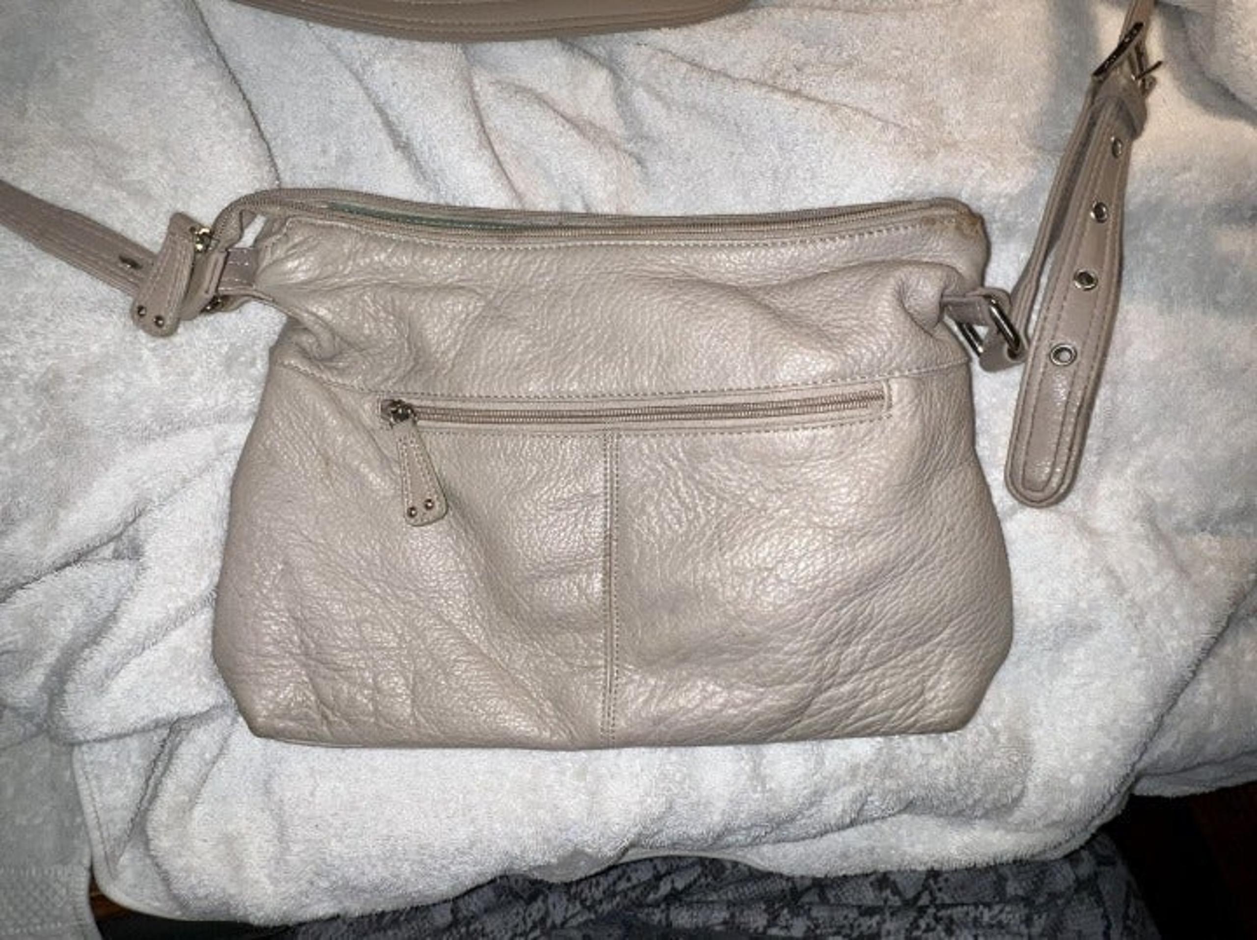 Stone & Co Leather Beige Purse With Adjustable Strap