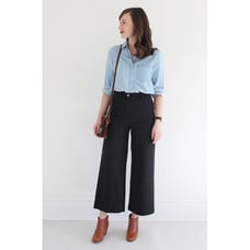 Everlane The Wide Leg Crop Pant / Jeans Black Cotton High Rise 2