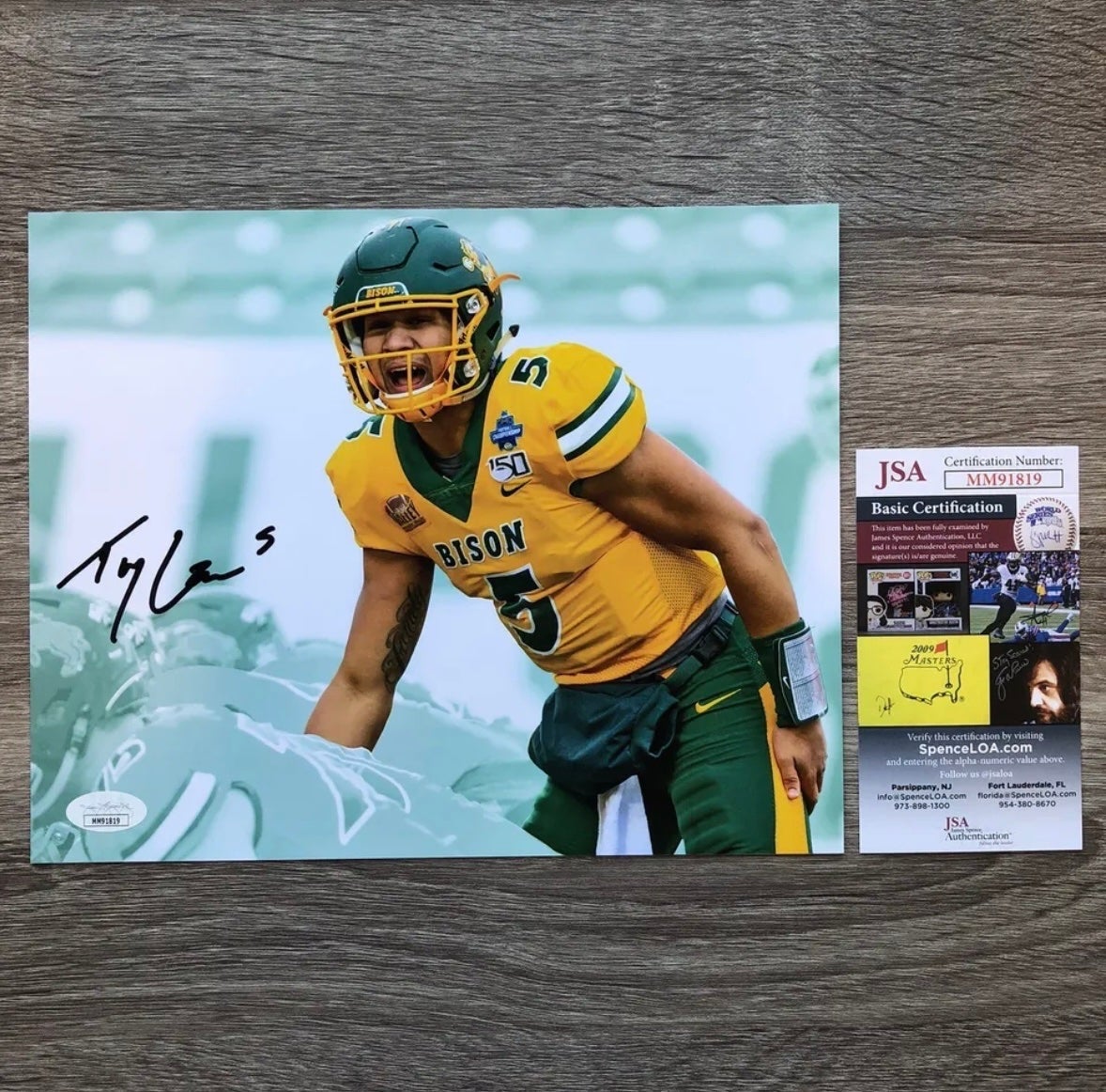 Trey Lance Autographed 8x10 North Dakota State Photo San Francisco 49ers JSA