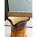 El Polyeton Spanish Hand Painted Colorful Embossed Pottery Pitcher Orange 9”