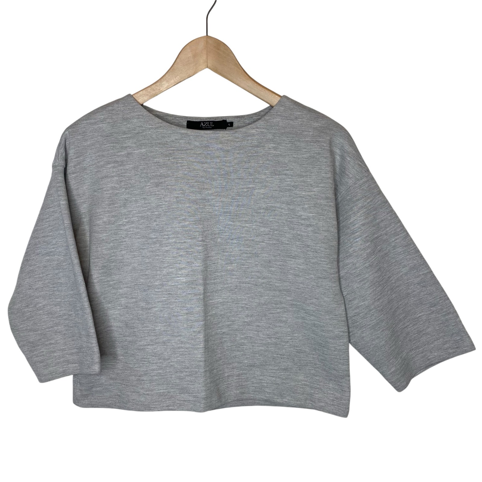Azul by Moussy Boxy Crop Pullover Sweatshirt Gray, size Small