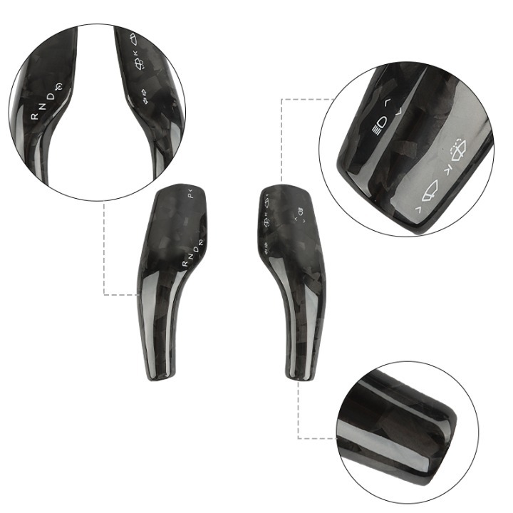 NEW Tesla Model 3 & Y Forged Carbon Fiber Steering Wheel Paddle Shift Trim Cover