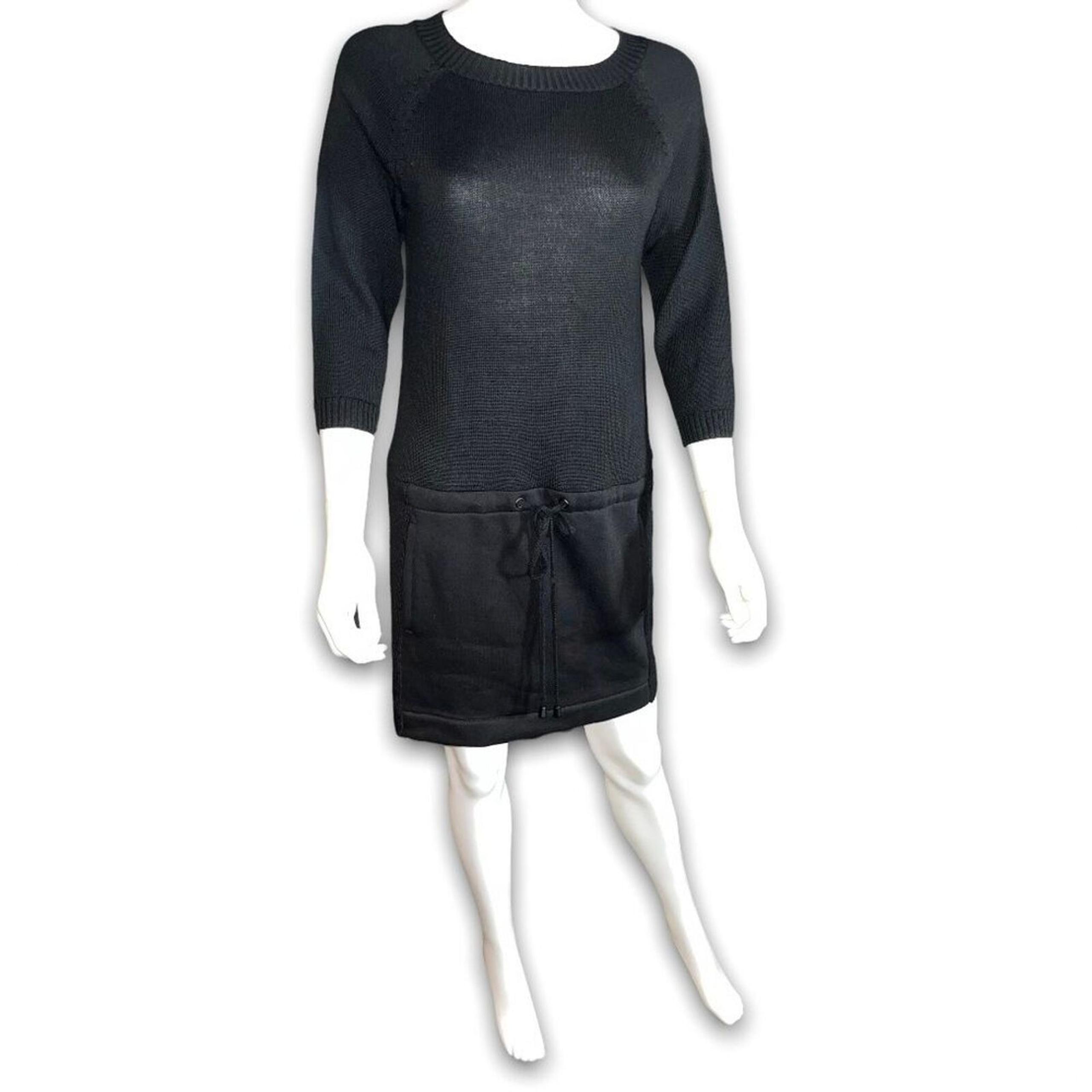 SUSANA MONACO Anthro Merino Wool Drawstring Pocket Pullover Sweater Dress M