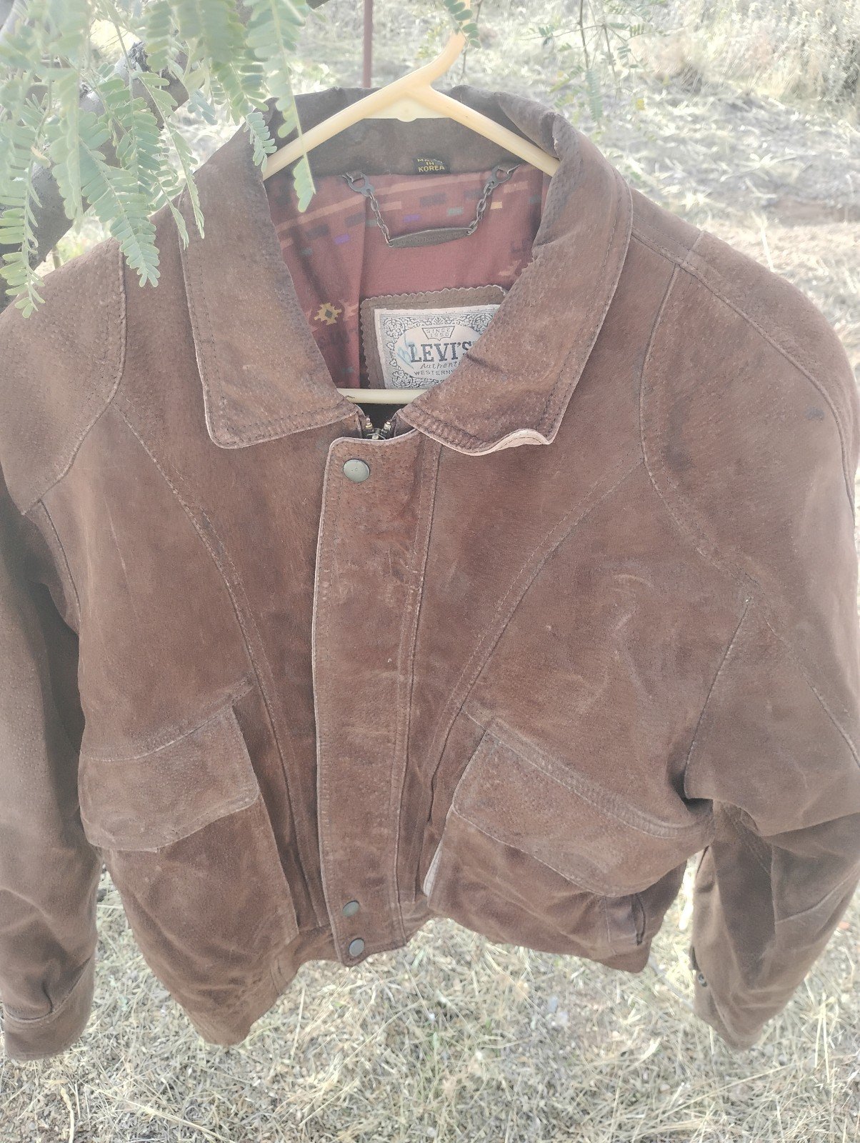 Vintage Levis Suede Leather Western Wear Jacket Small