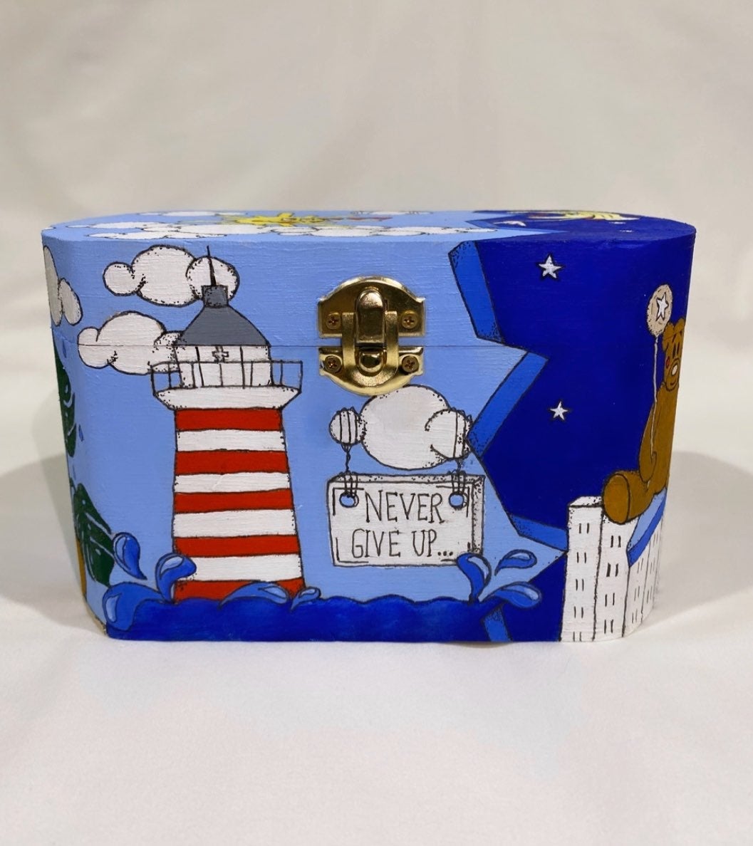 Personalized painted wooden box