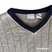 NorthWest Blue Beige and Navy Blue Collar Knit Long Sleeve V Neck Mens Sweater