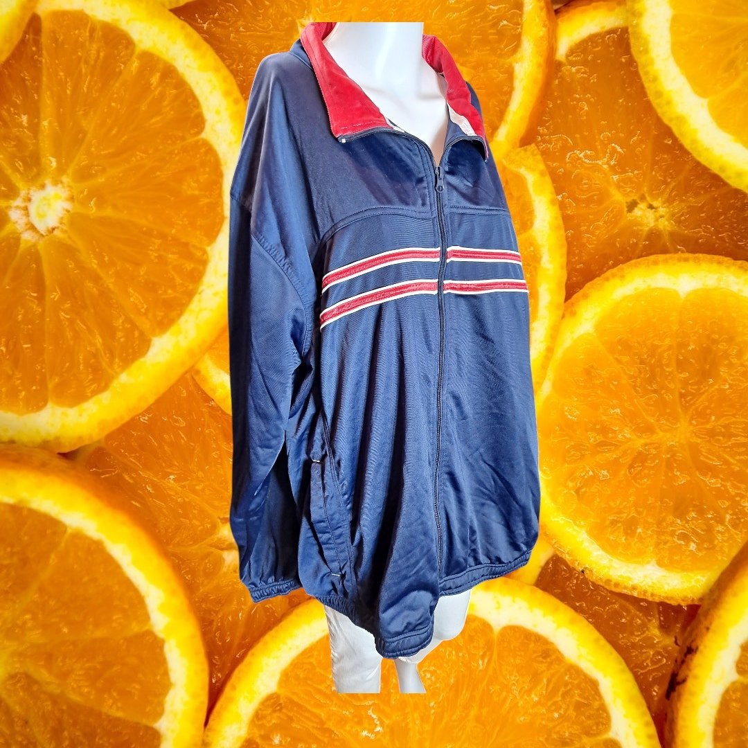 Vintage Wilson Men's Navy Polyester Full-Zip Long Sleeve Jacket Size 2XL