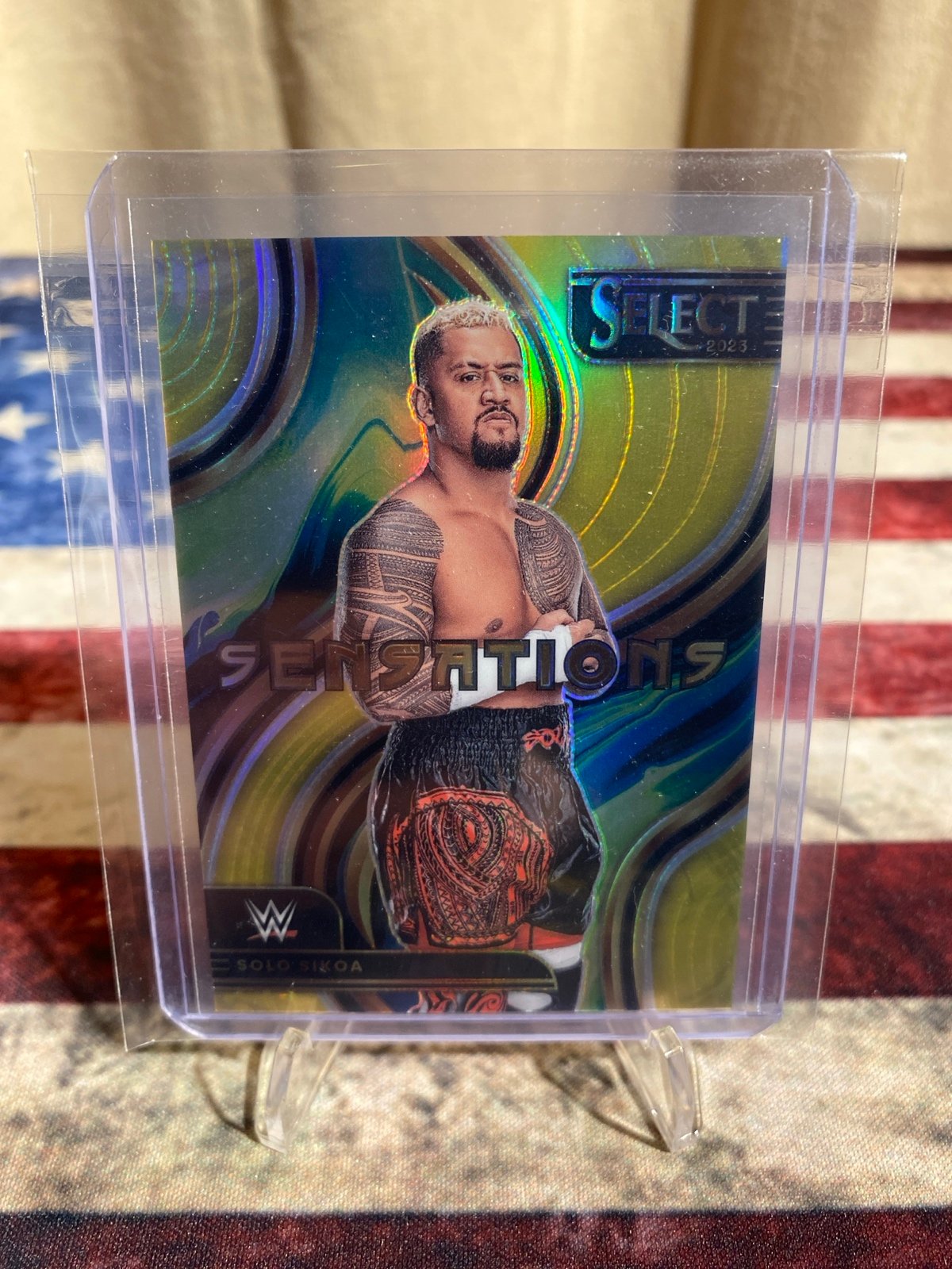2023 WWE Select Hobby Solo Sikoa True Gold Sensations 10/10 BOOKEND