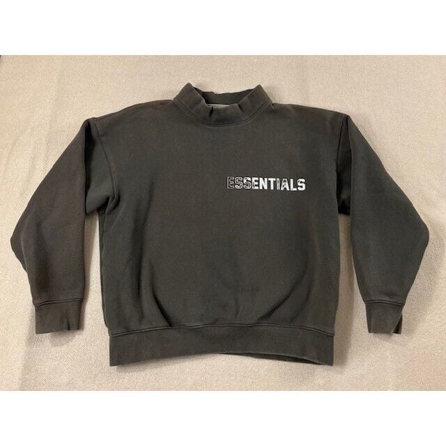 Fear Of God Essentials Sweater Women Medium Gray Mockneck FOG Stained