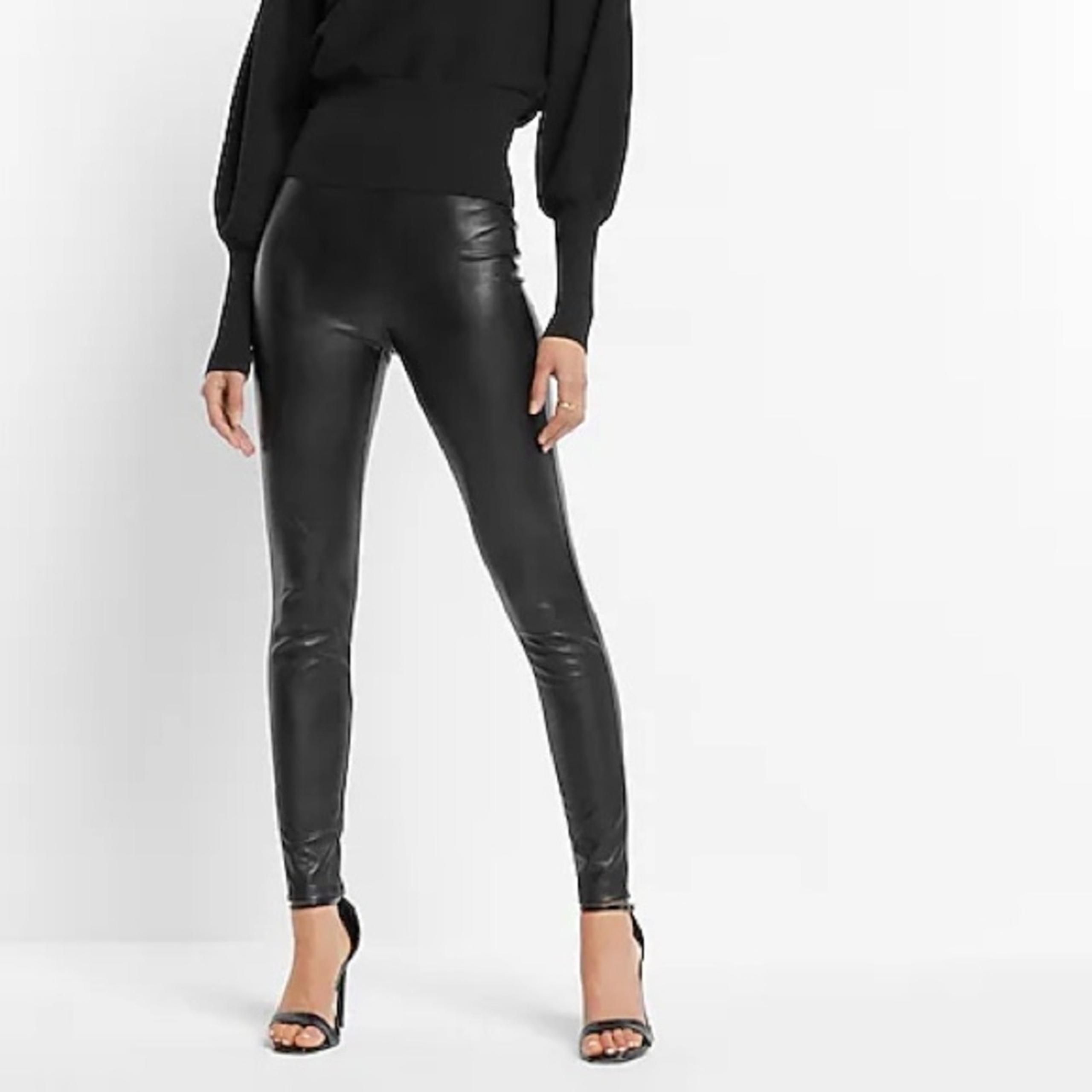 Express Legging High Rise Faux Leather Black Leggings Pants Women’s Size Medium