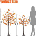 NEW 2 Pack Lighted Maple Trees Artificial Fall Acorn Trees 4FT+5FT