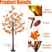 NEW 2 Pack Lighted Maple Trees Artificial Fall Acorn Trees 4FT+5FT
