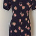 Black Dress Peplum style black dress buttons Front floral dress short sleeve