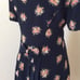 Black Dress Peplum style black dress buttons Front floral dress short sleeve