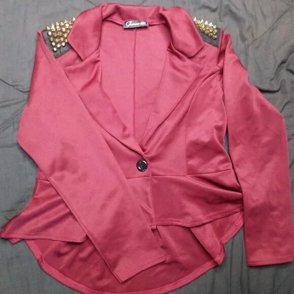 Vintage Glamour Babe Shoulder Stud Blazer Jacket