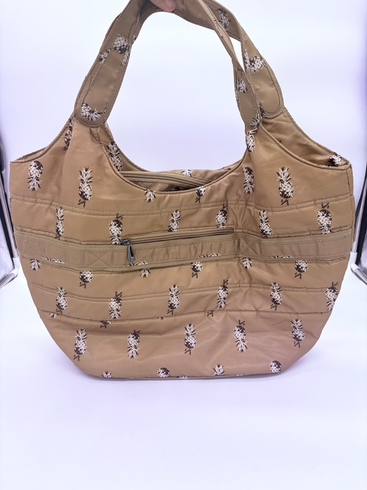 LUG Oversized Tote Bag In Pineapple Gold Purse Overnight