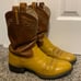 Ariat Vintage Two-Tone Brown Inlayed Round Toe Leather Cowboy Western Boot Roper