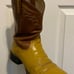 Ariat Vintage Two-Tone Brown Inlayed Round Toe Leather Cowboy Western Boot Roper