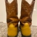 Ariat Vintage Two-Tone Brown Inlayed Round Toe Leather Cowboy Western Boot Roper