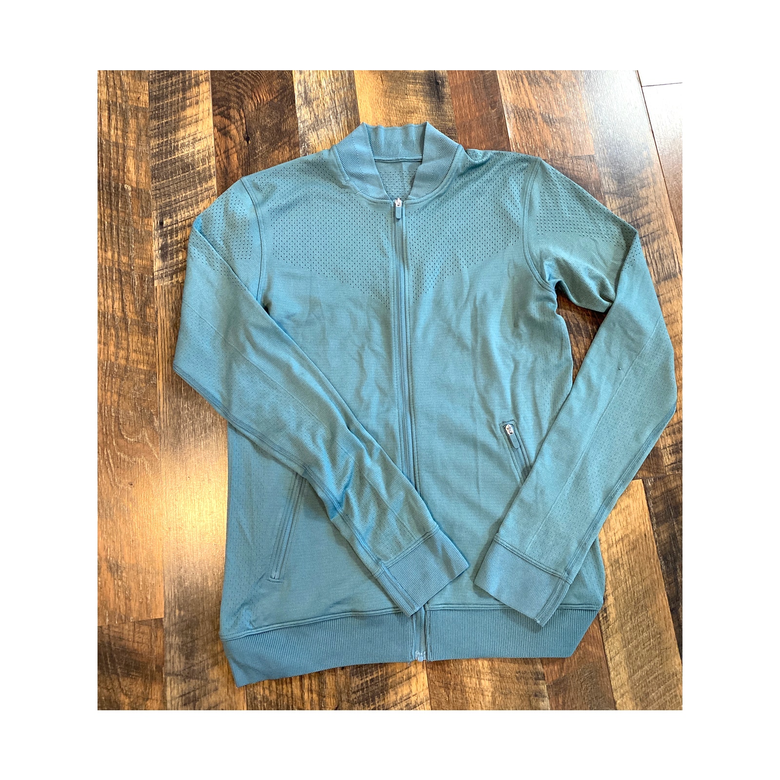 Lululemon Seamless Training Jacket Tidewater Teal Sz 6