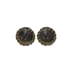 Handmade Chunky Vintage Black & Silver Sequin Domed Clip-On Earrings | 1.50 | C