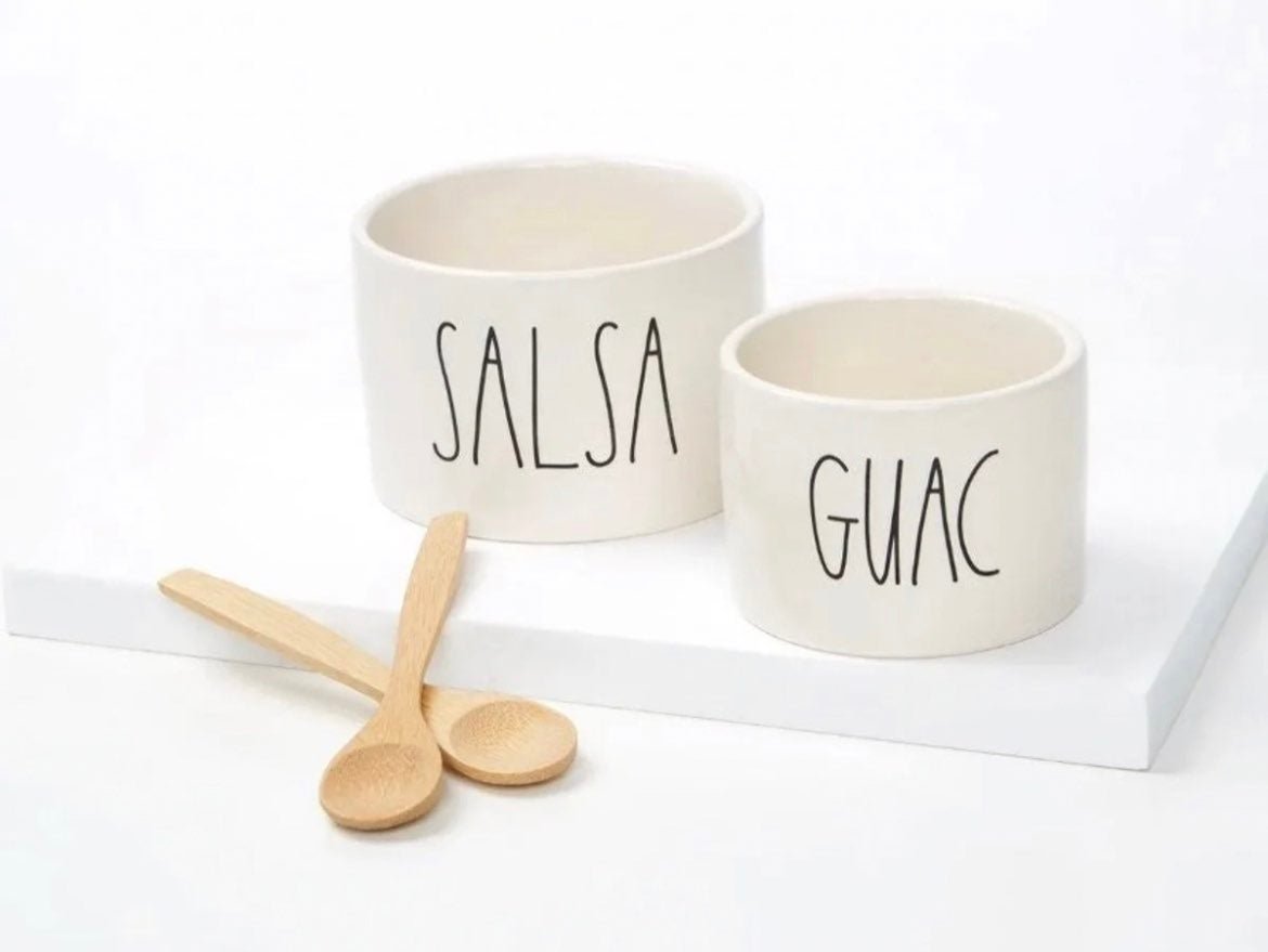 Rae Dunn Salsa and Guac w/ Spoons