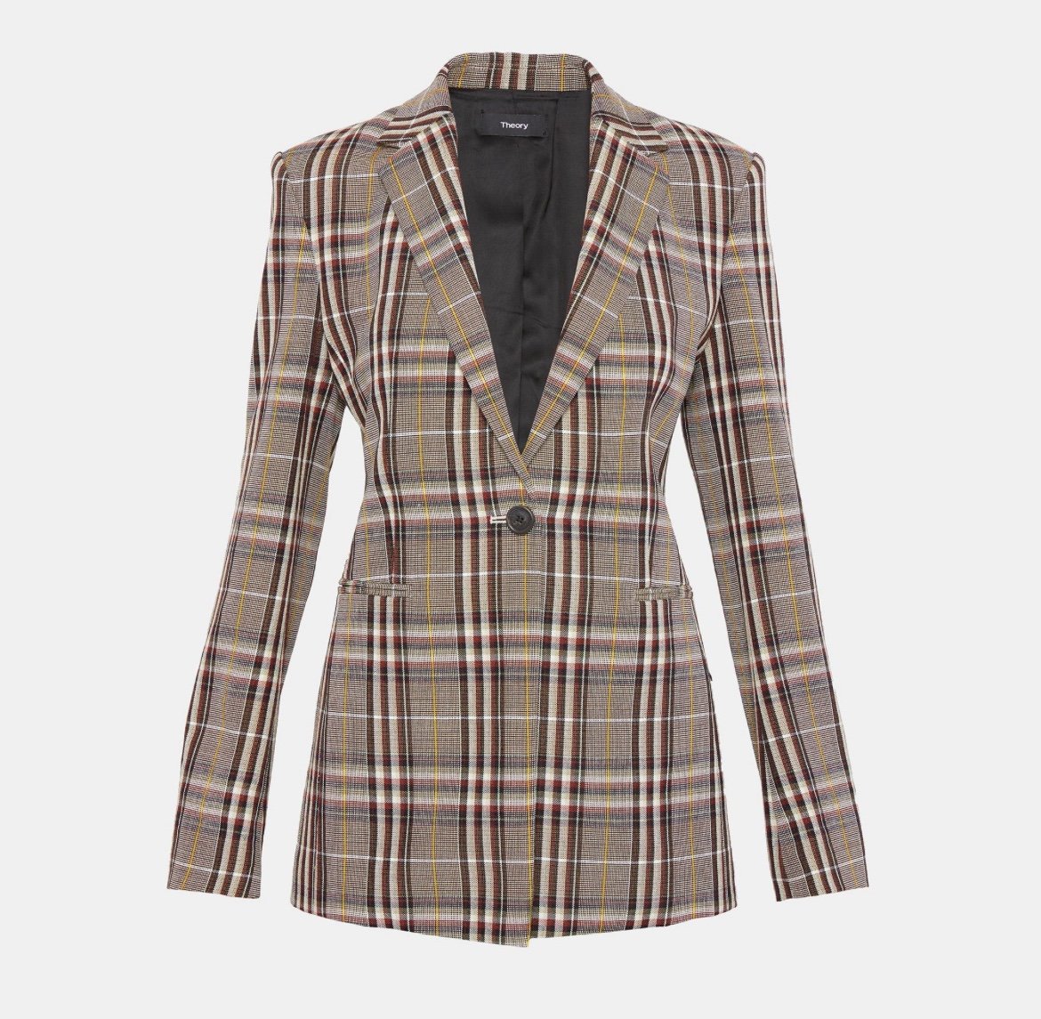 Theory Wool Plaid Power Jacket