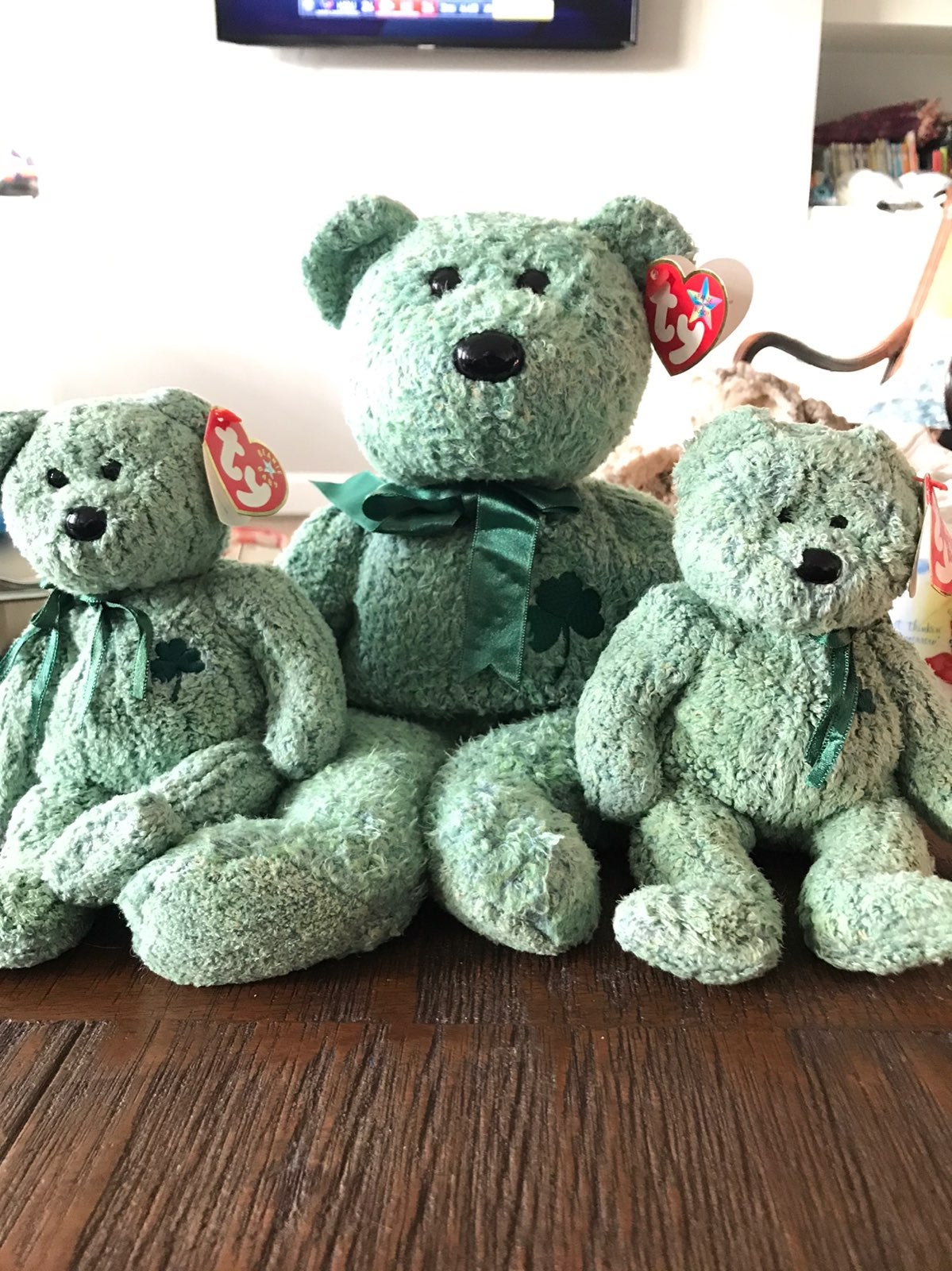 Ty Beanie Babies Shamrock x3