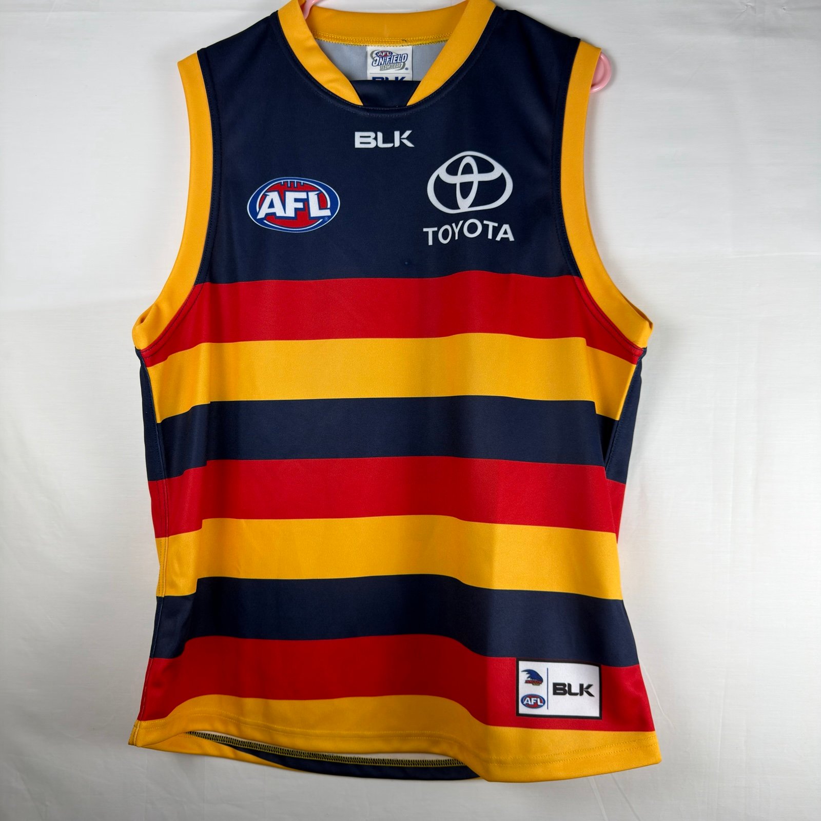 Adelaide Crows AFL On Field Game Gear Vintage Jersey BLK Team Sleeveless Toyota