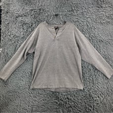 Harley Davidson Mens Large Henley Gray Ling Sleeve Spellout Shirt