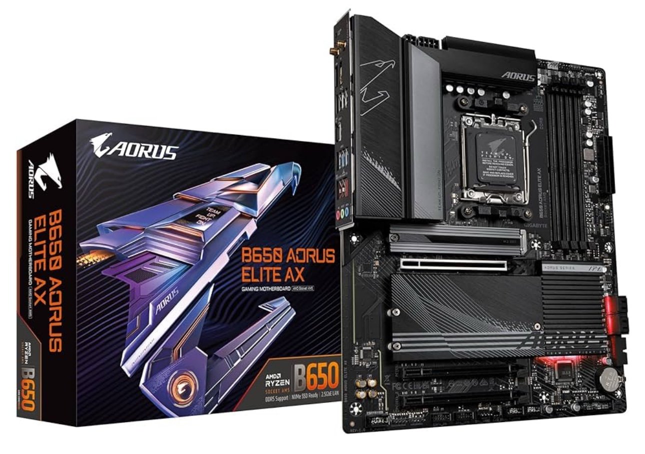 GIGABYTE B650 AORUS Elite AX AMD B650 ATX Motherboard with DDR5, PCIe 5.0, WiFi