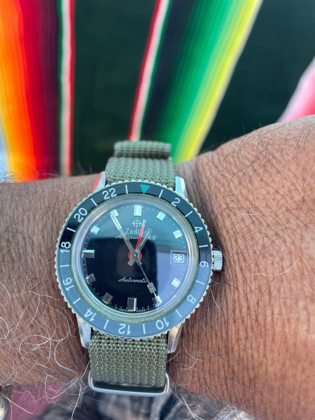 Watch vintage Zodiac aerospace GMT automatic men’s watch