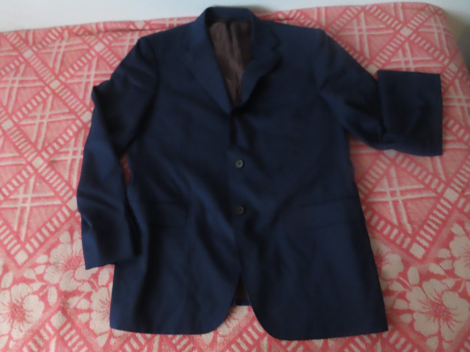 SuitSupply Napoli straight slim Jacket Navy Blue Zignone Wool 46 US 56 EU