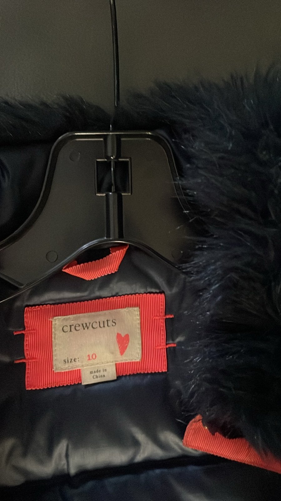 Crew cuts puffer jacket with faux fur