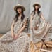 FREE PEOPLE BONITA MIDI DRESS FLORAL TEA COMBO BLUSH BEIGE BLACK L NWT