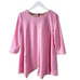 IC By Connie K Womens Sz L Stretch Asymmetrical Top Lagenlook Pockets Pink