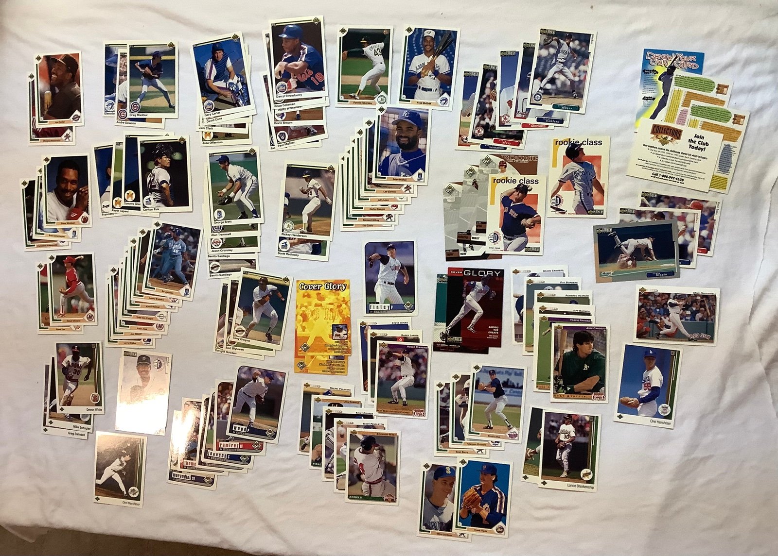 1989-1999 Upper Deck baseball cards, Rookies, HOF, etc., lot of 107, mint