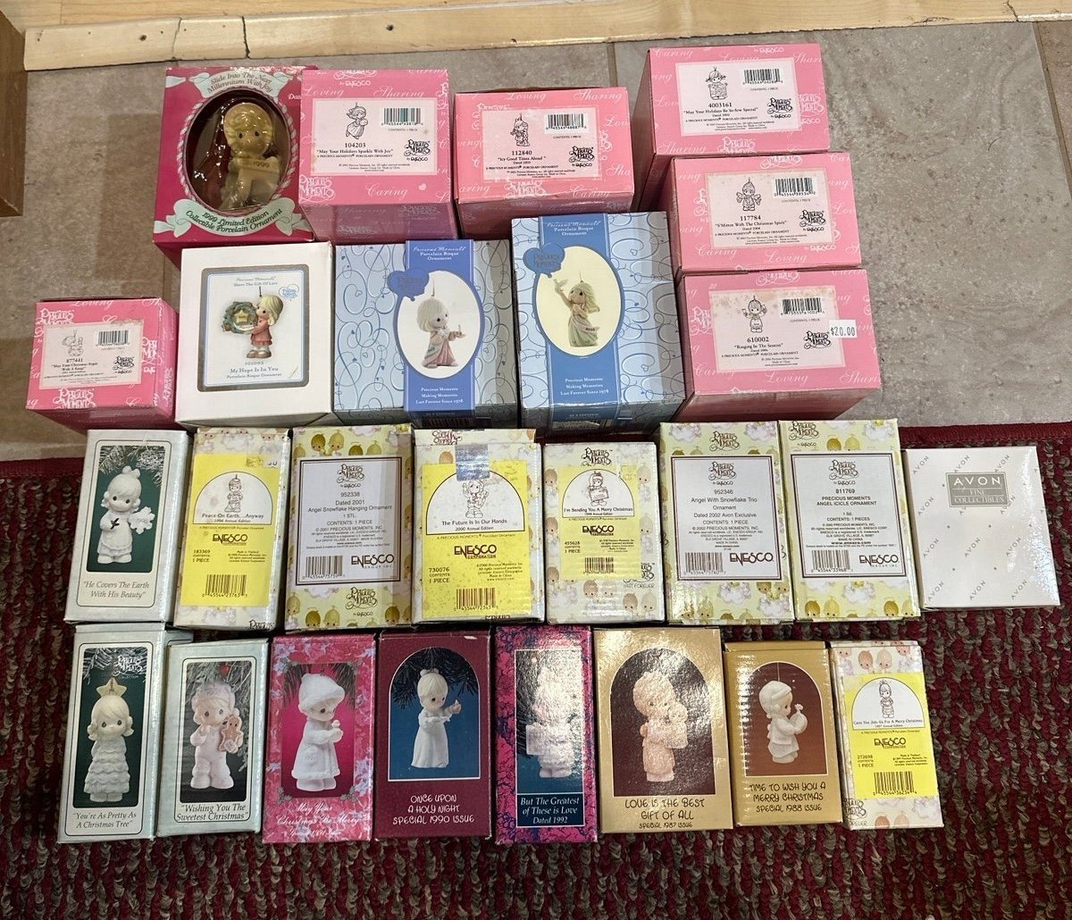 Vintage Precious Moments Ornament Lot of 26