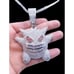 24\ Cuban Chain - 14K White Gold Finish Large G-Monster