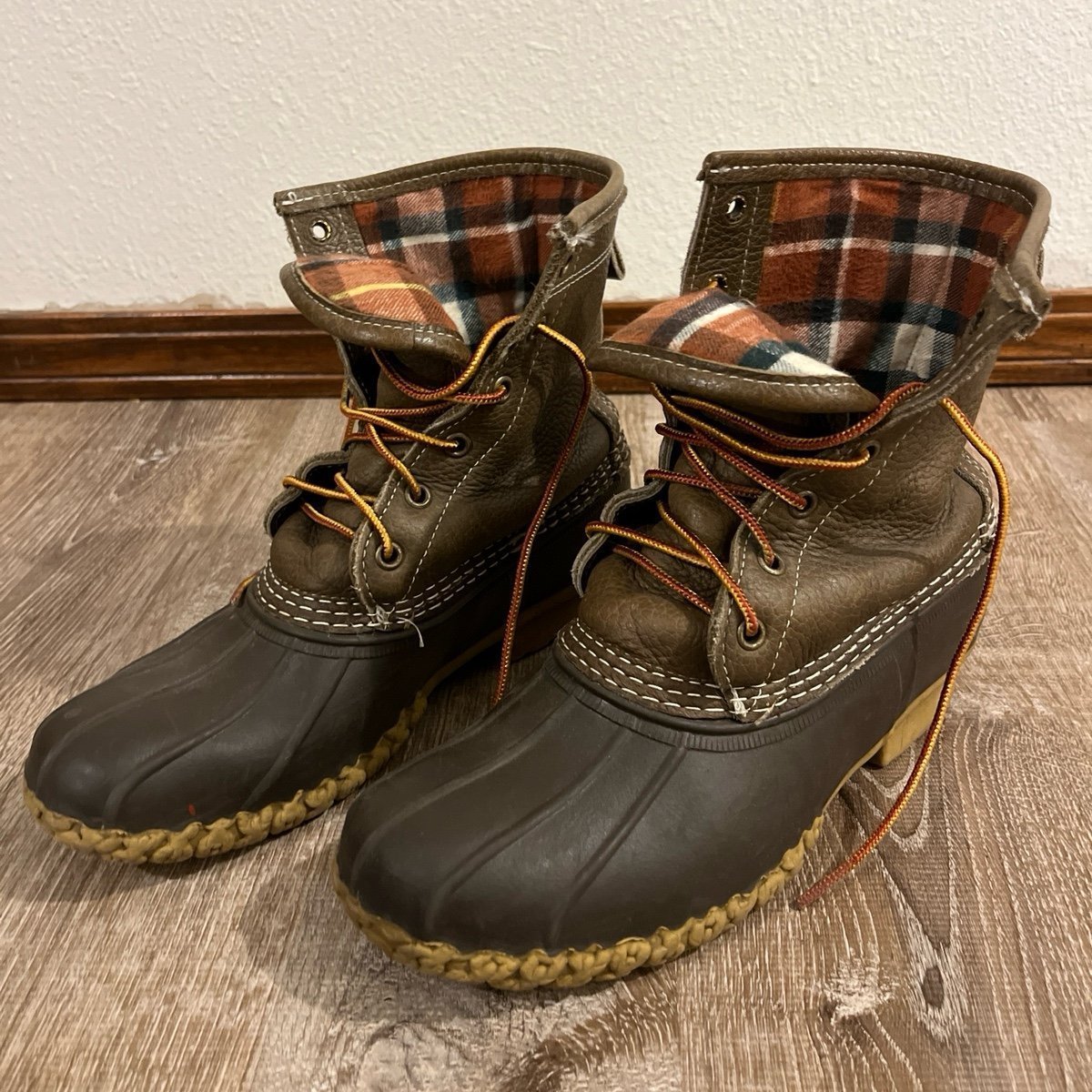 Bean boots size 8 flannel lined