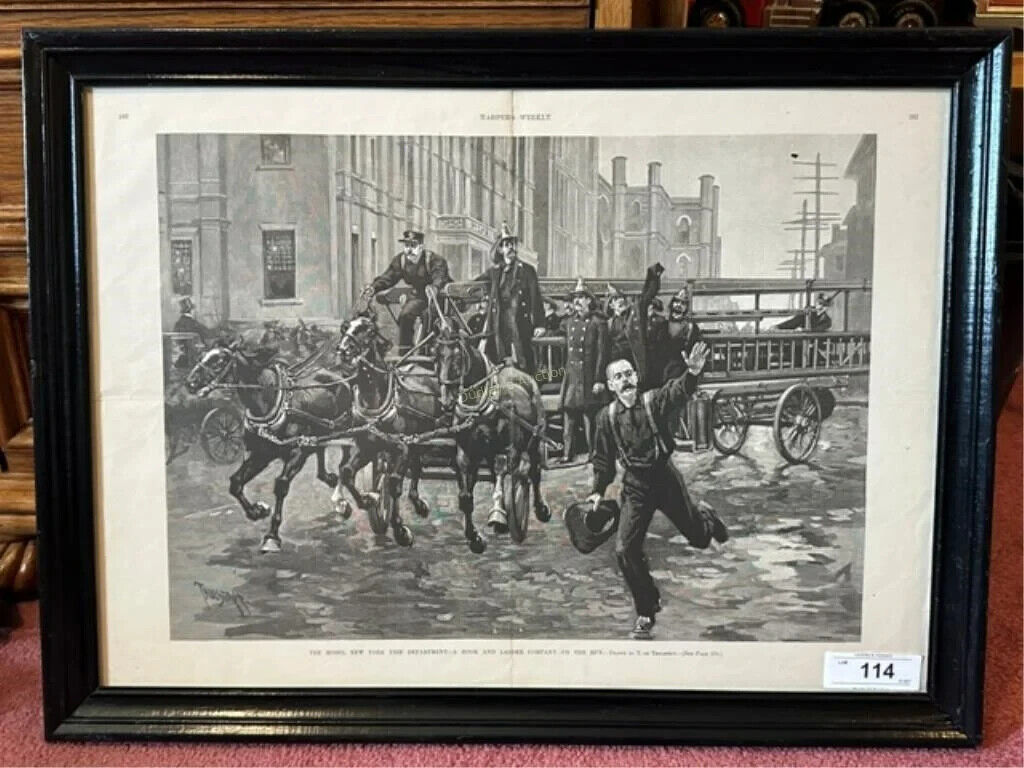 The New York Fire Department A Hook and Ladder Company on the Run 1892 {19x25}