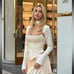 HOUSE OF CB 'Aubrie' Vintage Cream Embellished Satin Corset With Sleeve NWOT XL