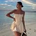 HOUSE OF CB 'Aubrie' Vintage Cream Embellished Satin Corset With Sleeve NWOT XL