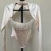 HOUSE OF CB 'Aubrie' Vintage Cream Embellished Satin Corset With Sleeve NWOT XL