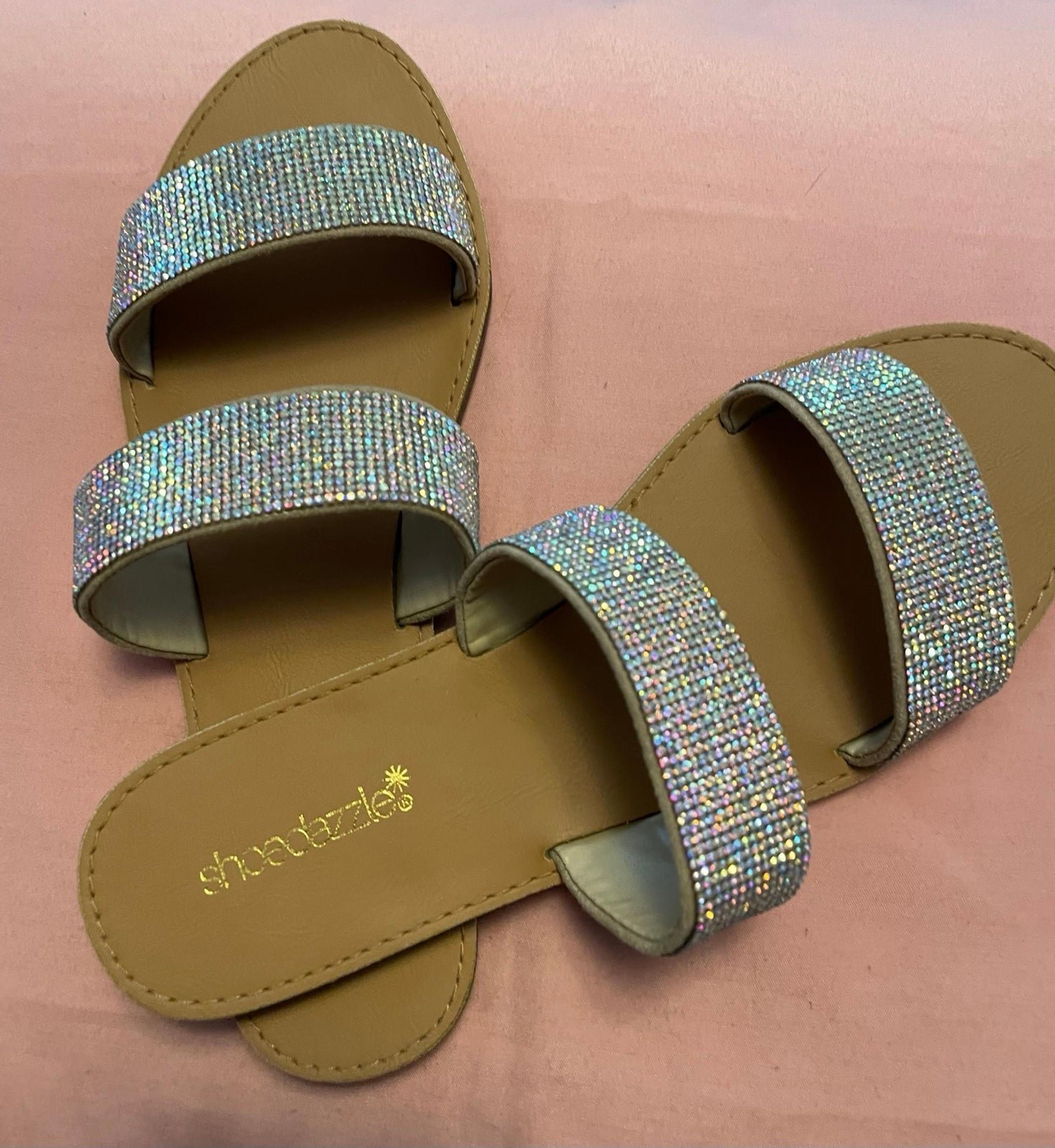 Shoedazzle Silver “glitter” sandals