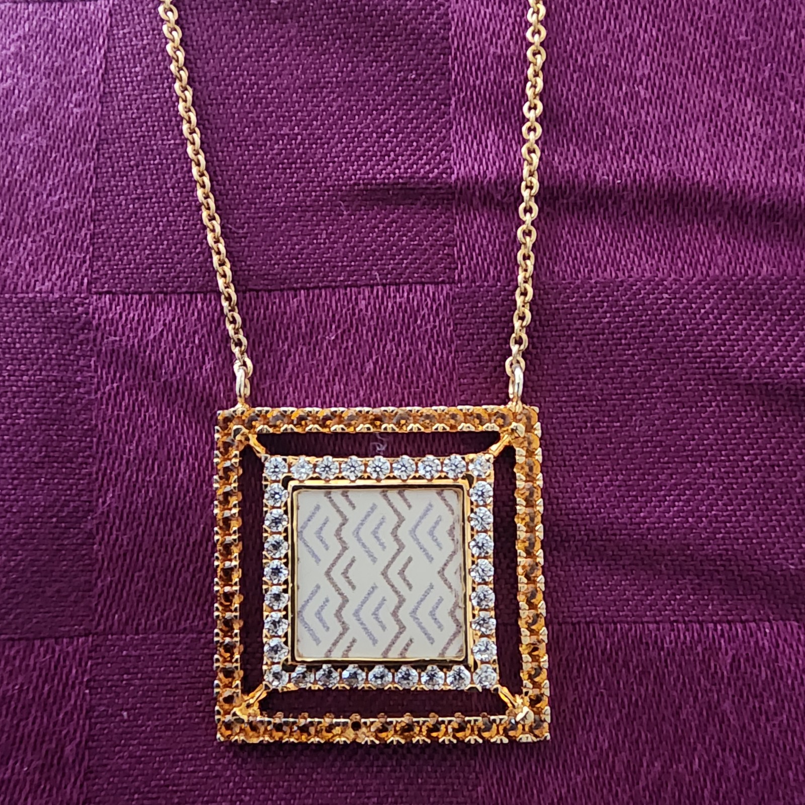 Elegant Gold and Silver Geometric Necklace by MAGAMA!