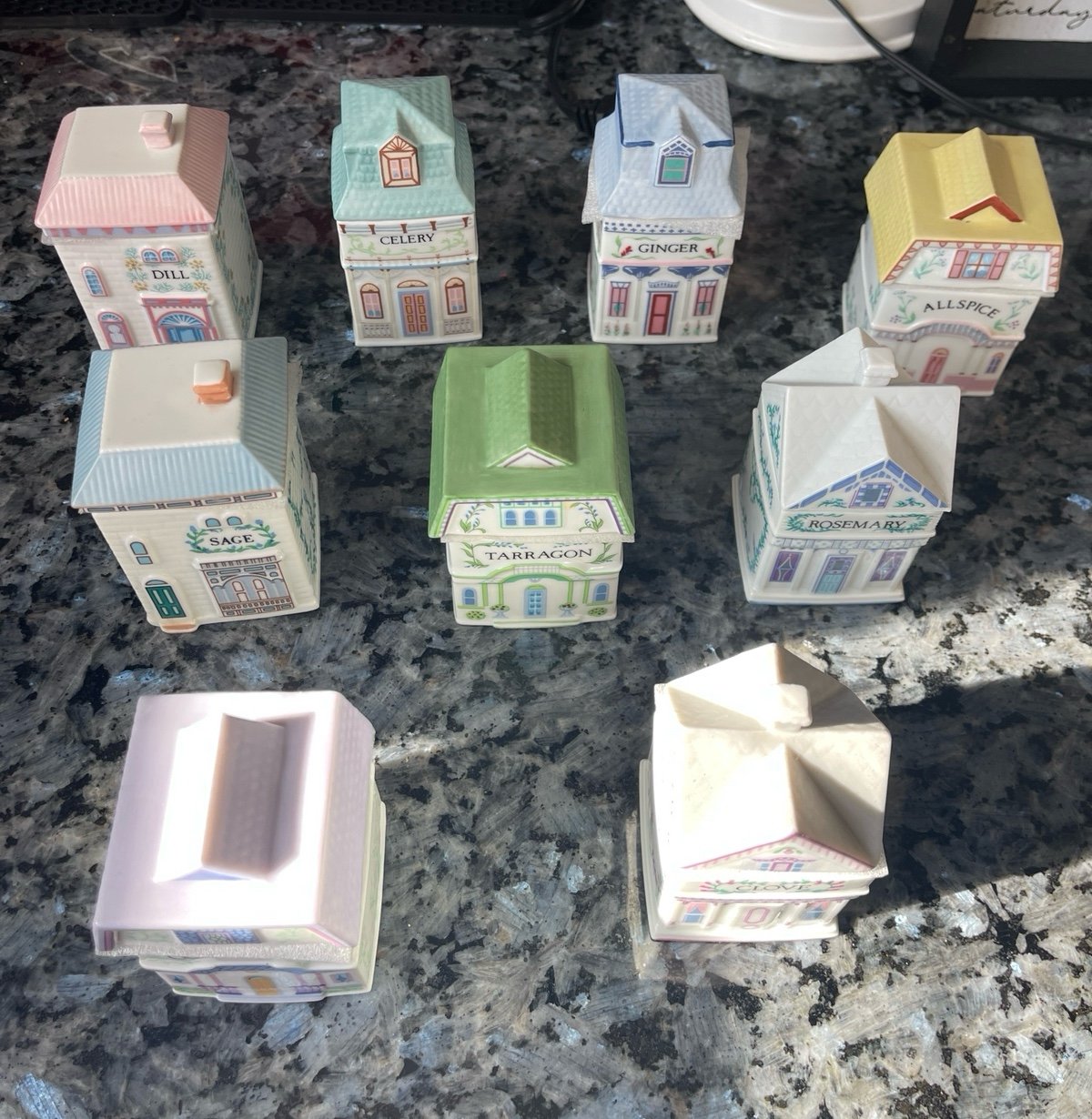 RESERVED Lenox Spice Village 1989 lot of 9