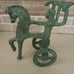 Athena bronze horse chariot figurine