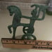 Athena bronze horse chariot figurine